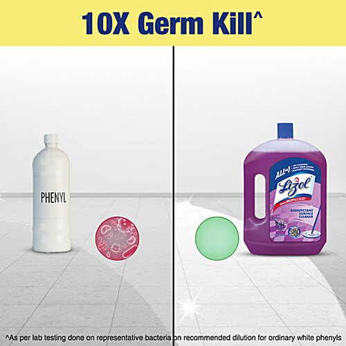 bb Combo Lizol Disinfectant Surface & Floor Cleaner Liquid Lavender 2 L + Refill 1.8 L, Combo 2 Items 