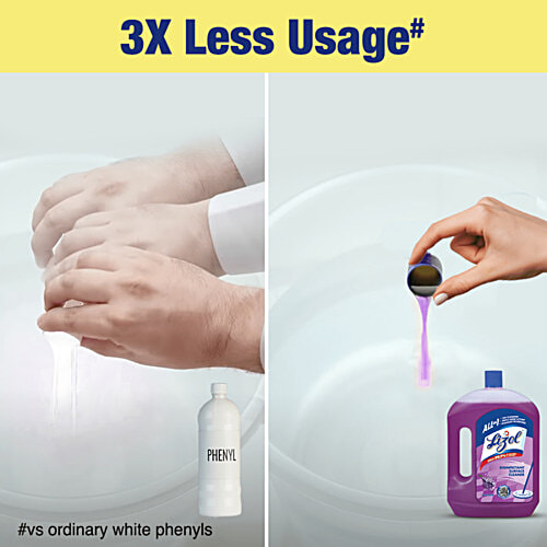 bb Combo Lizol Disinfectant Surface & Floor Cleaner Liquid Lavender 2 L + Refill 1.8 L, Combo 2 Items 