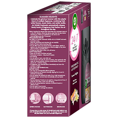 Airwick Summer Delights Refill Air Freshener Kit, 3 pcs (Machine + 2 Refills x 250ml) 