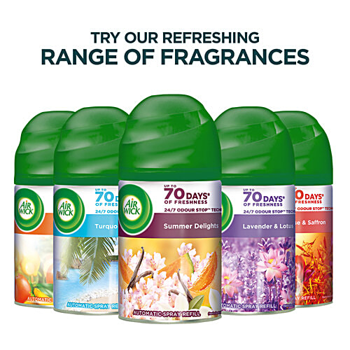 Airwick Summer Delights Refill Air Freshener Kit, 3 pcs (Machine + 2 Refills x 250ml) 