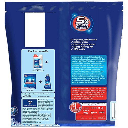 Finish Dishwasher Power Powder Detergent 1 kg + Rinse Aid 400 ml + Salt 2 kg, Combo (Pack of 3) 