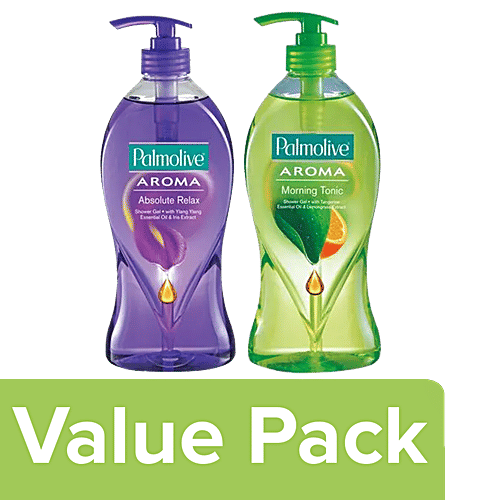 Palmolive Shower Gel - Aroma, Absolute Relax 750 ml + Aroma, Morning Tonic 750 ml, Combo 2 Items 
