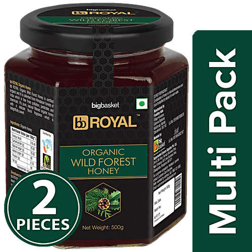 bb Royal Organic Wild Forest Honey, 2x500 g Multipack 