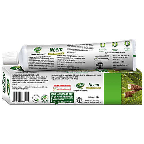 Dabur Herb'l Neem Toothpaste, 3x200 g (Multipack) 