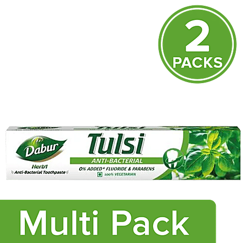 Dabur Herb'l Tulsi Toothpaste, 2x200 g (Multipack)