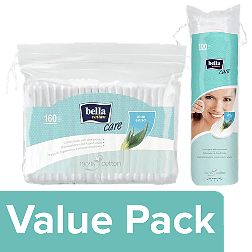 Buy Bella Cotton Buds, Foil 160pcs +Cotton Pads 100pcs (With Aloe Vera