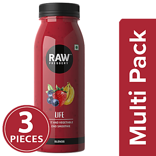 Raw Pressery Cold Extracted Juice - Life, 3x250 ml Multipack 