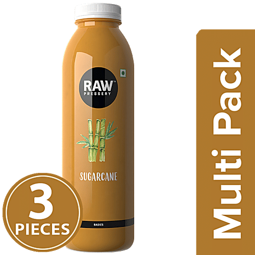 Raw Pressery Cold Extracted Juice - Basics, Sugarcane, 3x1 L Multipack 