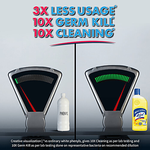 Lizol Disinfectant Surface & Floor Cleaner Liquid - Combo Citrus, 1.8 L + 2 L (2 Items) 