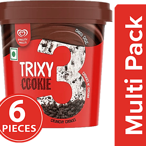 kwality walls Trixy Cookie Cup, 6x110 ml Multipack 