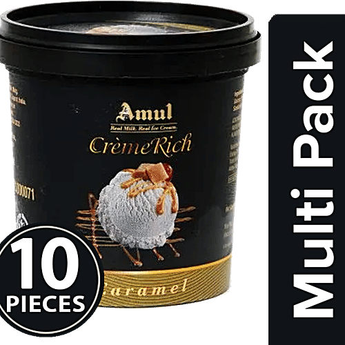 Amul Ice Cream - Rich Caramel, 10x125 ml Multipack
