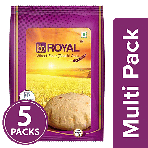 bb Royal Chakki Fresh Wheat Atta Fortified, 5x1 kg Multipack 