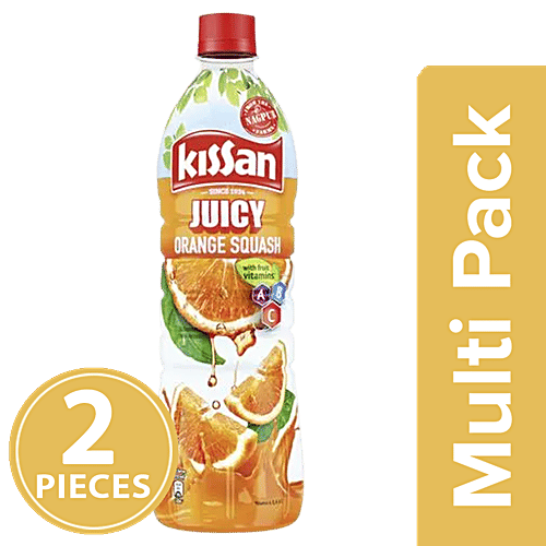Kissan Juicy Orange Squash, 2x750 ml (Multipack) 