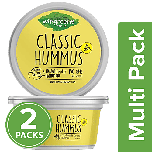 Wingreens Farms Classic Hummus Dip & Spread, 2x150 g Multipack