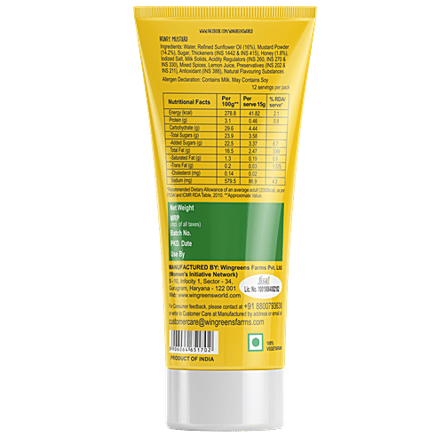 Wingreens Farms Honey Mustard Sauce, 2 x 180 g Multipack