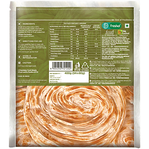 iD fresho! Idly & Dosa Batter, 1 Kg + Whole Wheat Lachha /Paratha, 400 g, 2 Items  