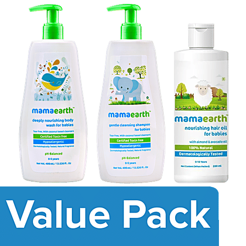 Buy Mamaearth Baby Kit Baby Wash, Shampoo, Almond & Avacado Oil