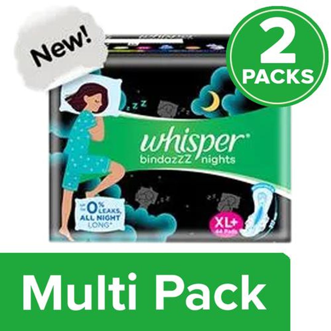 Whisper  Ultra Overnight Sanitary Pads With Wings - XL Plus, 2x44 pcs (Multipack)