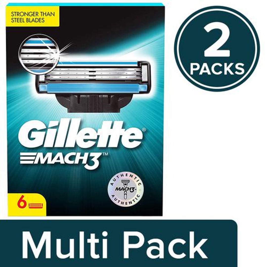 Gillette Mach 3 Shaving Blades, 2x6 pcs (Multipack)