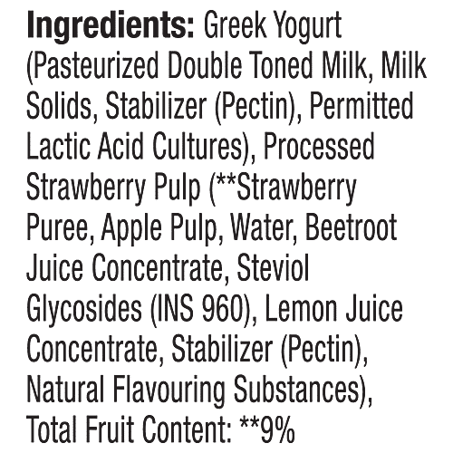 Buy Epigamia Greek Yogurt Strawberry, No Added Sugar, Cup Online at