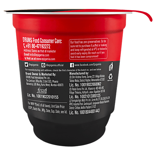 Buy Epigamia Greek Yogurt Strawberry, No Added Sugar, Cup Online at