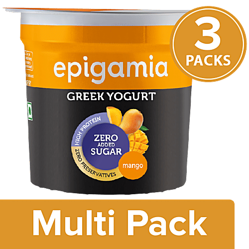 Buy Epigamia Greek Yogurt Alphonso Mango, No Added Sugar, Cup Online