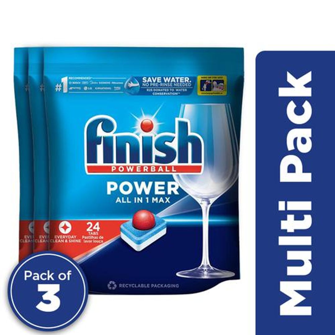 Finish Dishwasher All in 1 Max Powerball, 24 Tabs Pack of 3
