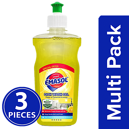 Emami Emasol Dish Wash Gel, 3 x 500 ml Multipack 