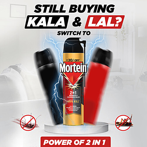 Mortein Insta Mosquito Repellent Machine, 35 ml + 2-In-1 Insect Killer Spray 400 ml, Combo 2 Items