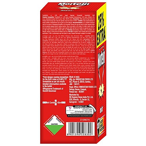 Mortein Insta Mosquito Repellent Machine 45 ml + Repellent Liquid Refill 45ml(pack of 3), Combo 2 Items