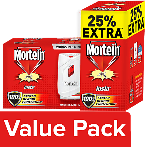 Mortein Insta Mosquito Repellent Machine 45 ml + Repellent Liquid Refill 45ml(pack of 3), Combo 2 Items
