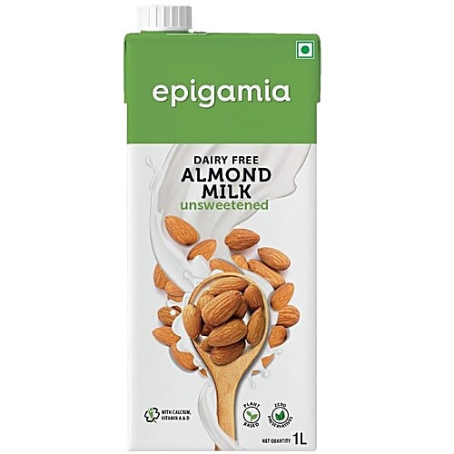 Epigamia  Unsweetened, Dairy Free - Almond Milk 2x1 L + Coconut Milk Yogurt 4x90 g, Combo 2 Items 