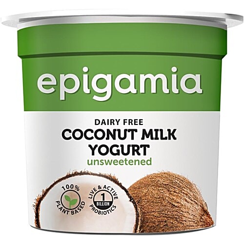 Epigamia  Unsweetened, Dairy Free - Almond Milk 2x1 L + Coconut Milk Yogurt 4x90 g, Combo 2 Items 