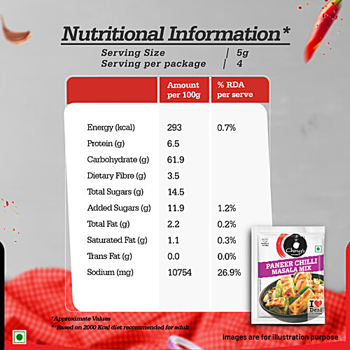 Ching's Secret Paneer Chilli Masala Mix, 10x20 g (Multipack) 