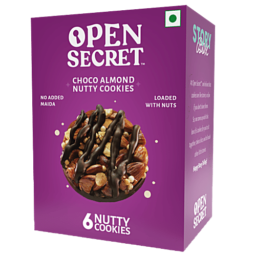 Open Secret Almond Cookies - Chocolate & Badam. Healthy biscuits- no added maida, 18 cookies, 3x75 g Multipack