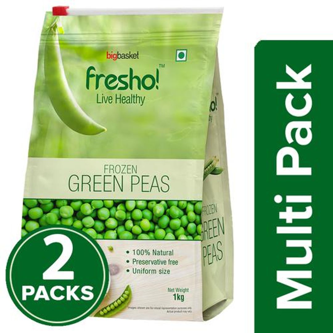 Fresho Frozen Green Peas, 2x1 kg Multipack