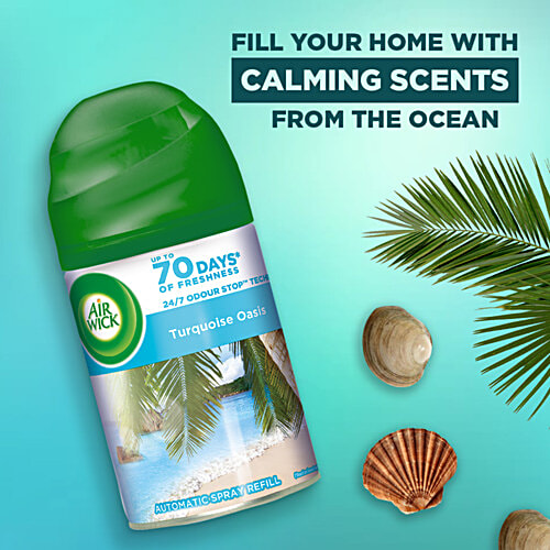 Airwick Freshmatic Freshener Refill, Hills of Munnar & Turquoise Oasis, 250 ml each (Pack of 2)