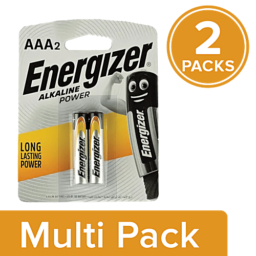 Energizer Alkaline Battery Power AAA - Long Lasting Power, 2 x 2 pcs Multipack 