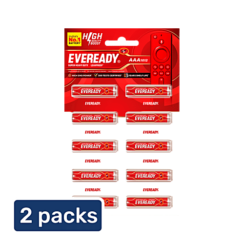 Eveready Carbon Zinc AAA Battery, 2x10 pcs (Multipack) For Regular Drain Devices & Toys