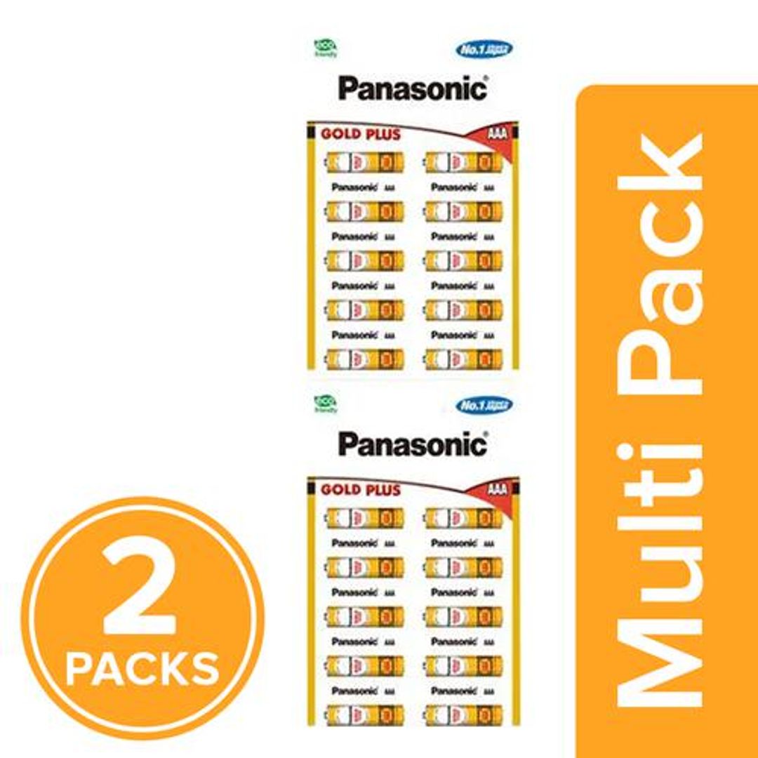 Panasonic Carbon Zinc Battery Gold Plus AAA, 2 x 10 pcs Multipack