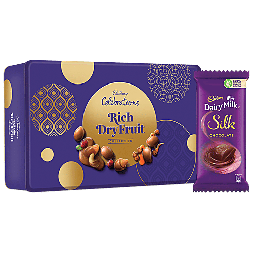 Buy Cadbury Dairy Milk Silk,150 g + Celebration Rich Dry Fruit Gift Box