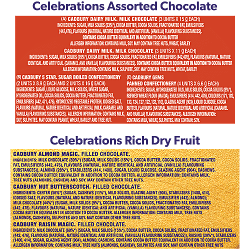 Cadbury Celebrations Assorted Chocolates, 154.2 g + Rich Dry Fruit Collection Chocolates, 177 g, Combo (2 Items)