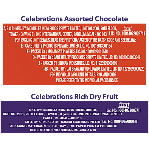 Cadbury Celebrations Assorted Chocolates, 154.2 g + Rich Dry Fruit Collection Chocolates, 177 g, Combo (2 Items)