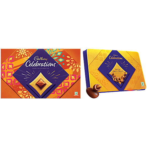 Cadbury Celebrations Assorted Chocolates, 154.2 g + Rich Dry Fruit Collection Chocolates, 177 g, Combo (2 Items)