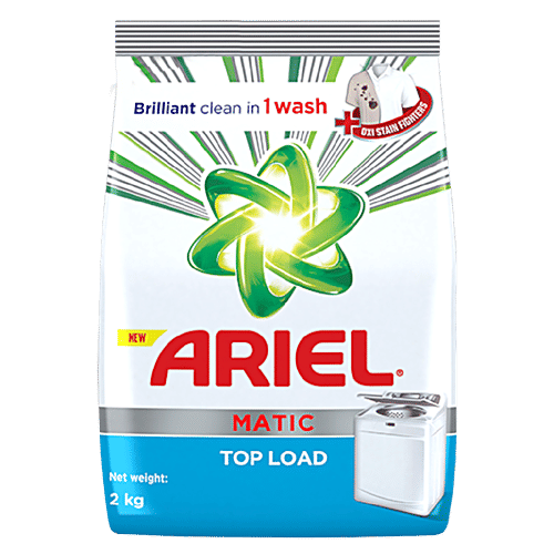 Ariel Matic Top Load Detergent Powder 2 kg + 3-In-1 Pods Detergent 357 g, Combo 2 items 