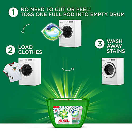 Ariel Matic Top Load Detergent Powder 2 kg + 3-In-1 Pods Detergent 357 g, Combo 2 items 