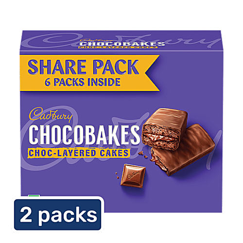 Cadbury Chocobakes Choc-Layered Cakes, 2x114 g (Multipack) Cadbury now in a Cake, Perfect for Sharing with Your Loved ones