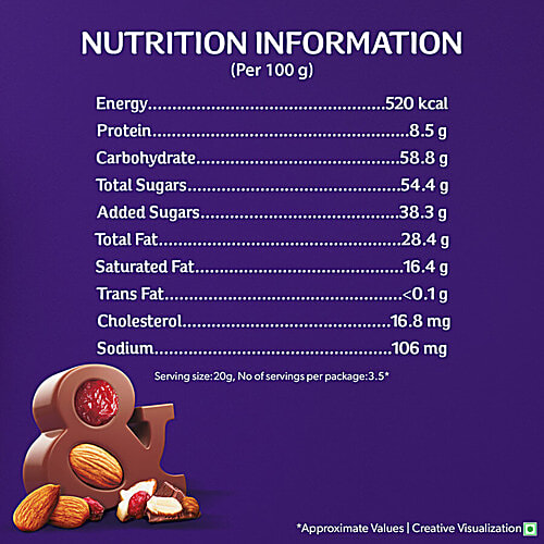 Cadbury Dairy Milk Fruit & Nut Chocolate Bar, 6x75 g (Multipack) Goodness of Crunchy Nuts & Dried Raisins, Sustainably Sourced Cocoa, Perfect for Gifting on Special Occasions