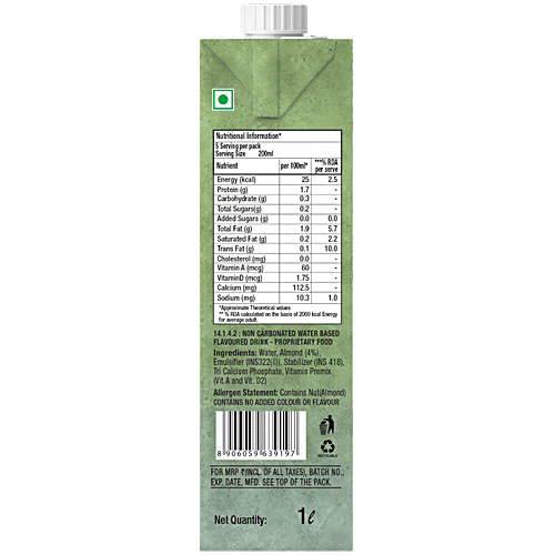 Buy Epigamia Almond Drink Unsweetened, Dairy Free Online at Best