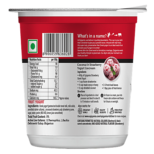 Buy Epigamia Greek Yogurt Strawberry Online at Best Price of Rs 298